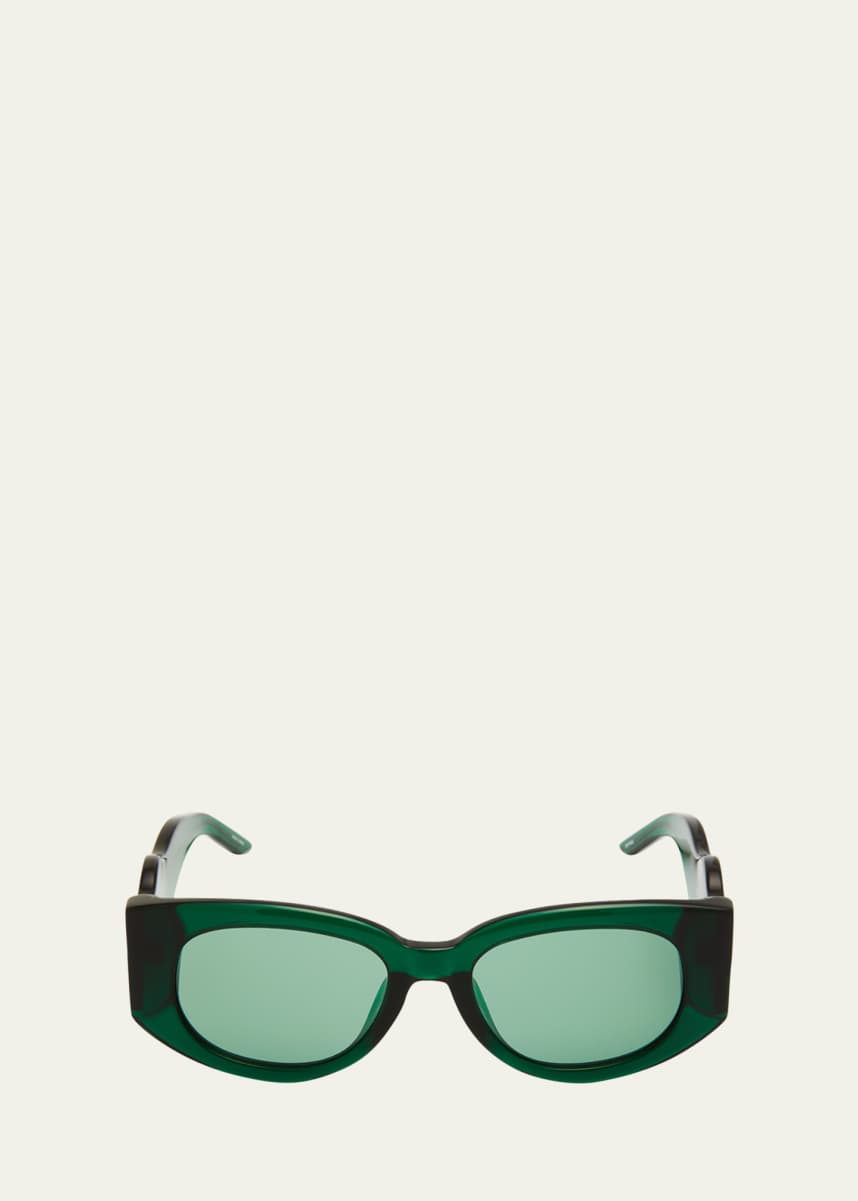 CASABLANCA Branch Logo Square Acetate & Nylon Sunglasses