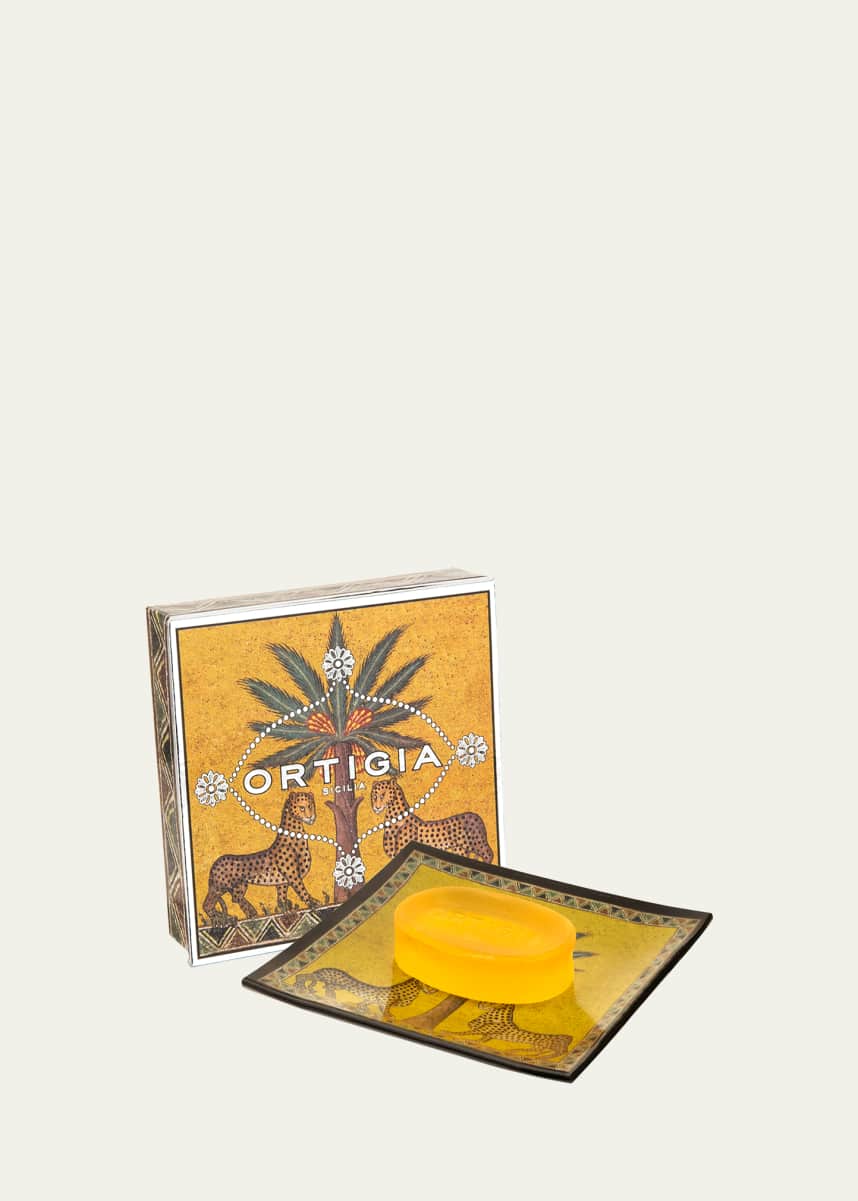 Ortigia Zagara Glass Plate & Soap Set