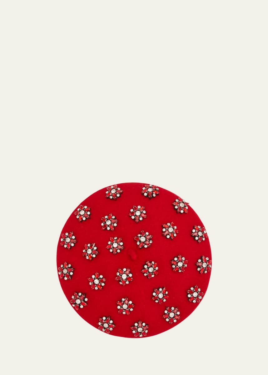 Kokin Allover Flower Crystal Beret