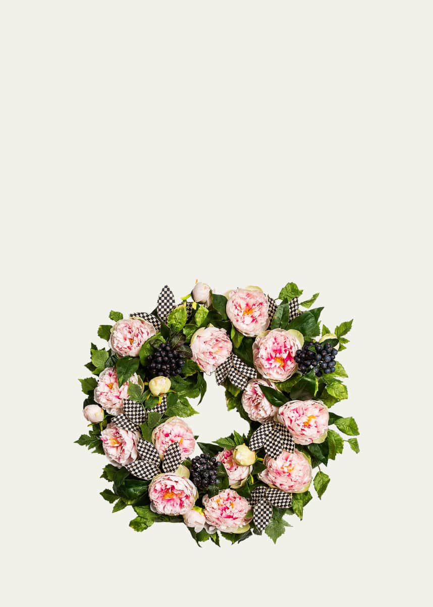 MacKenzie-Childs 23" Peony Wreath