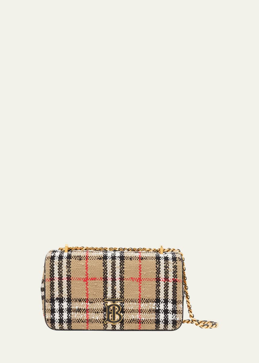 Burberry Lola Small Vintage Check Boucle Shoulder Bag