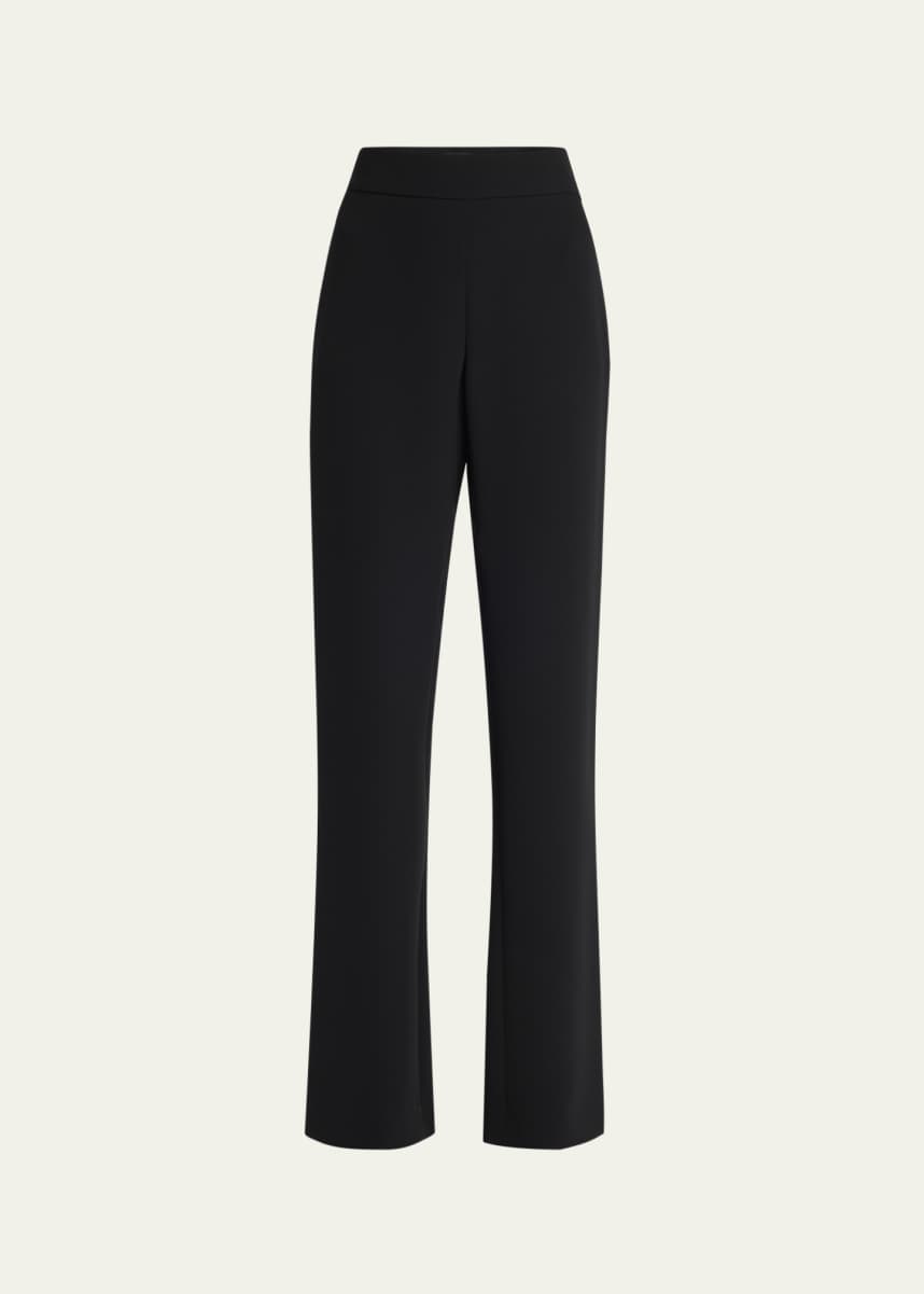 Giorgio Armani Black Cady Straight-Leg Pants