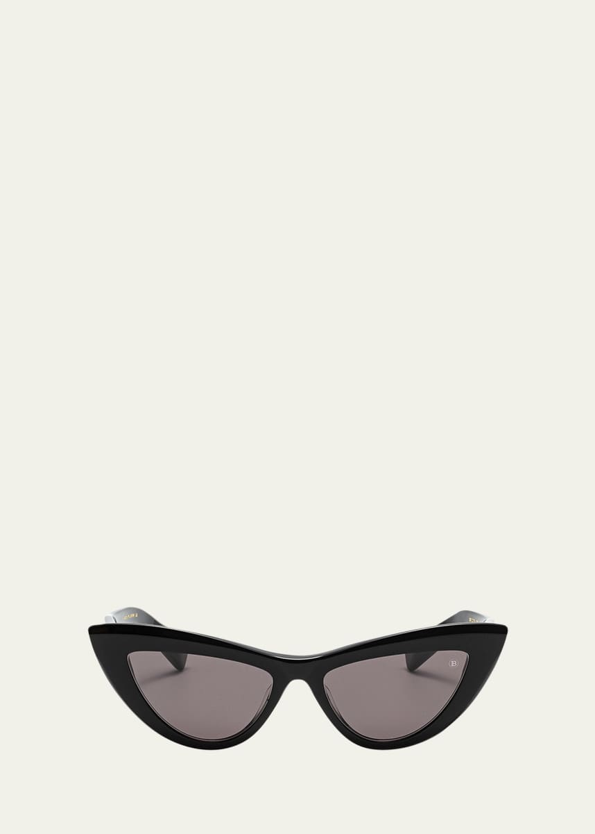 Balmain Monogram Acetate & Titanium Cat-Eye Sunglasses