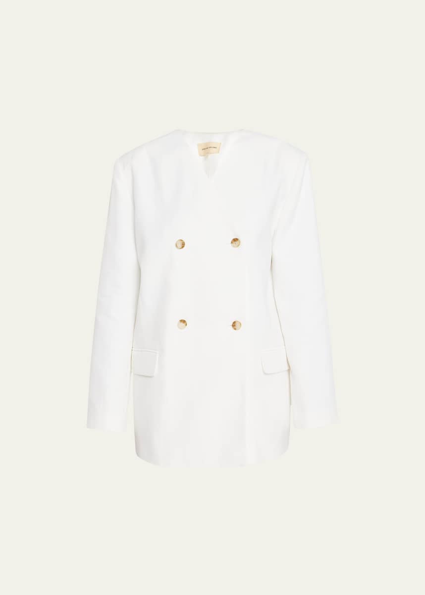Loulou Studio V-Neck Double-Breasted Blazer