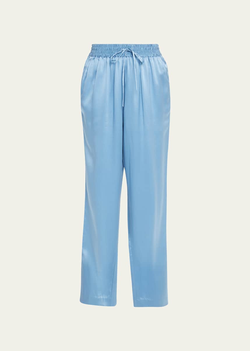Loulou Studio Drawstring Straight-Leg Silk Pants