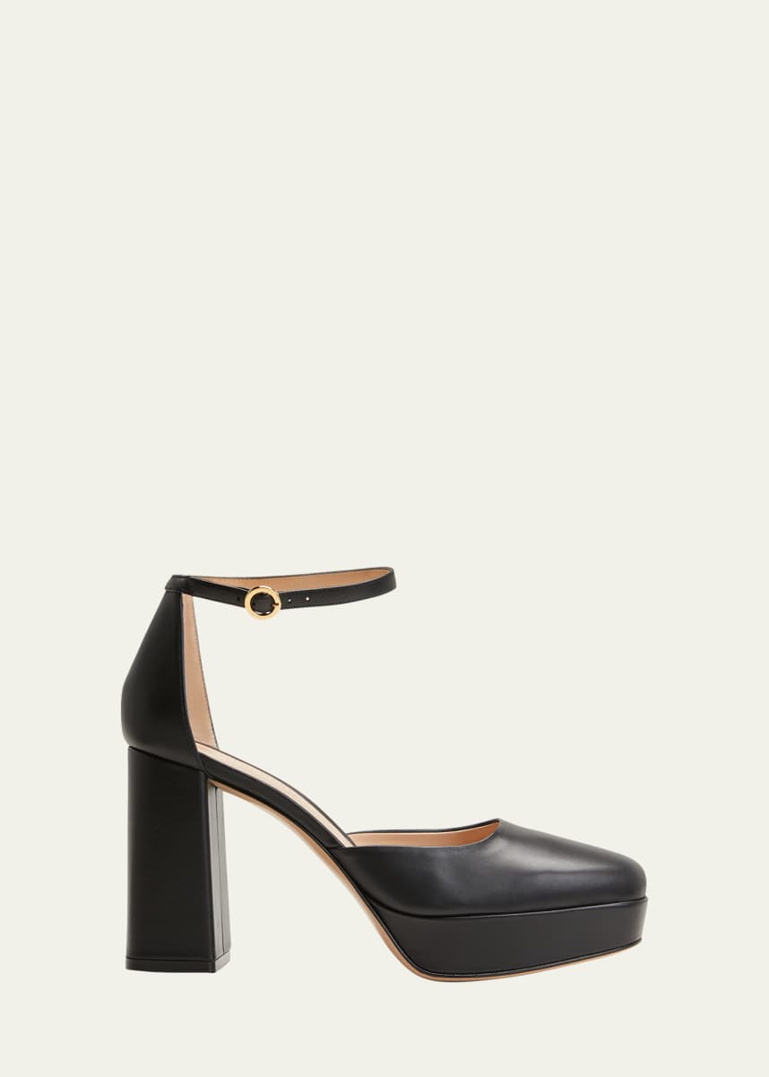 Gianvito Rossi Leather Ankle-Strap Pumps