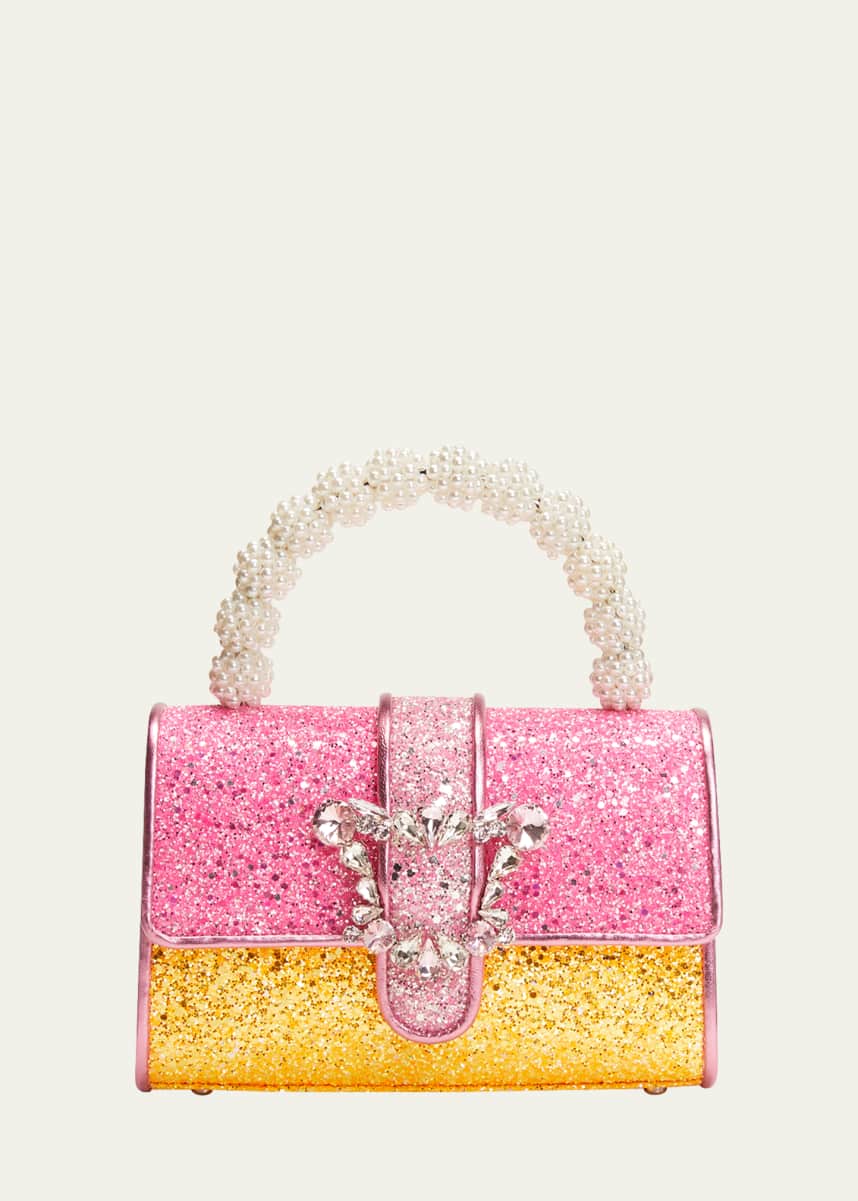 Sophia Webster Margaux Pearly Glittery Top-Handle Bag