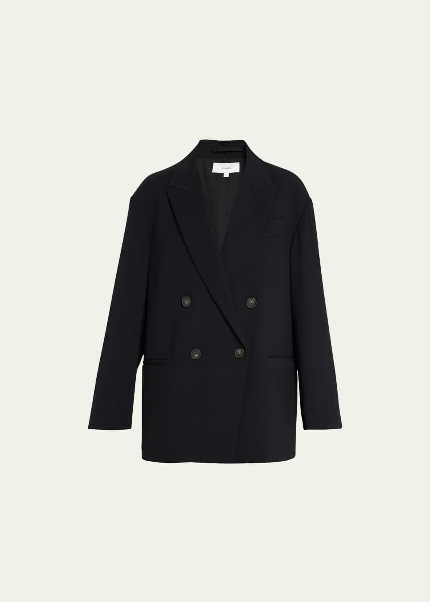 Vince Double-Breasted Crepe Boyfriend Blazer