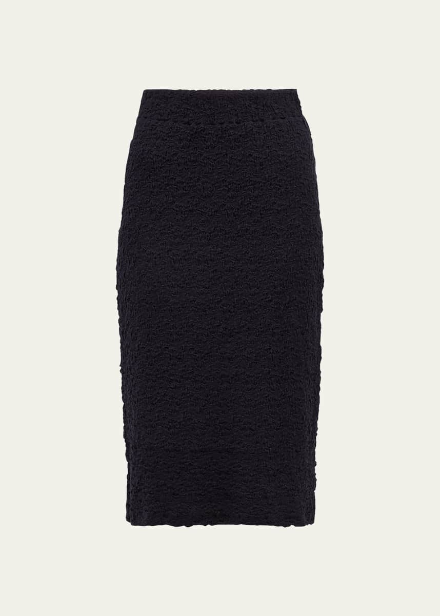 Vince Smocked Popcorn Midi Skirt