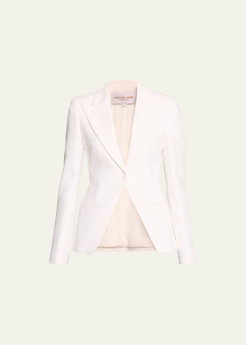 Michael Kors Collection Crepe Sable Peak Lapel Blazer Jacket