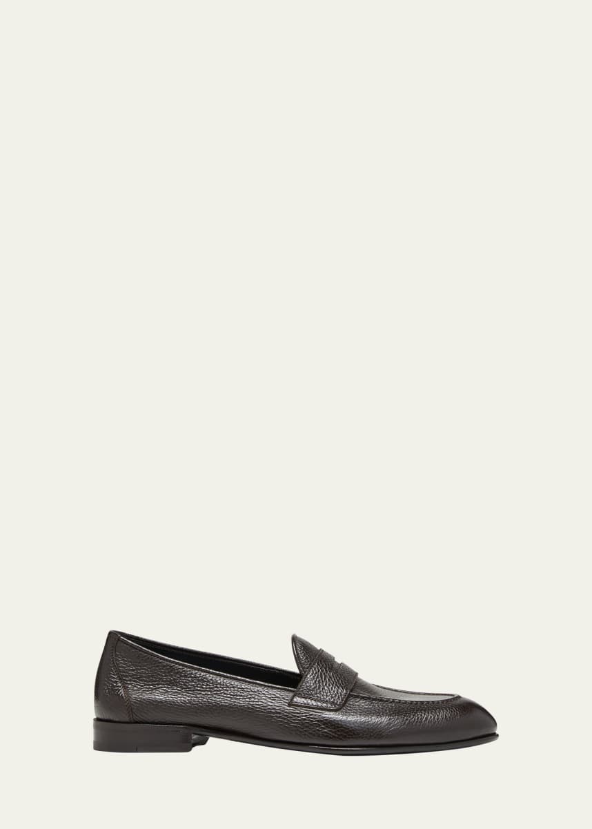 Brioni Men's Appia Deerskin Penny Loafers