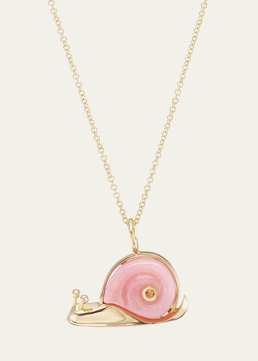 Brent Neale 18k Yellow Gold Opal Snail Pendant Necklace