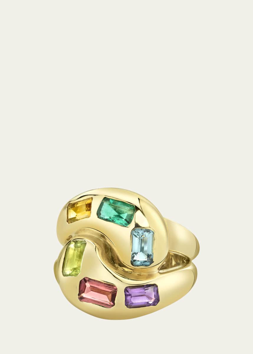 Brent Neale 18k Yellow Gold Multi-Gemstone Knot Ring