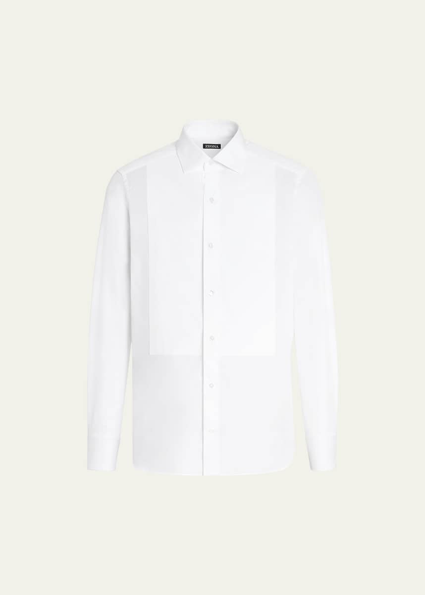 ZEGNA Men's Formal Piquet Evening Shirt