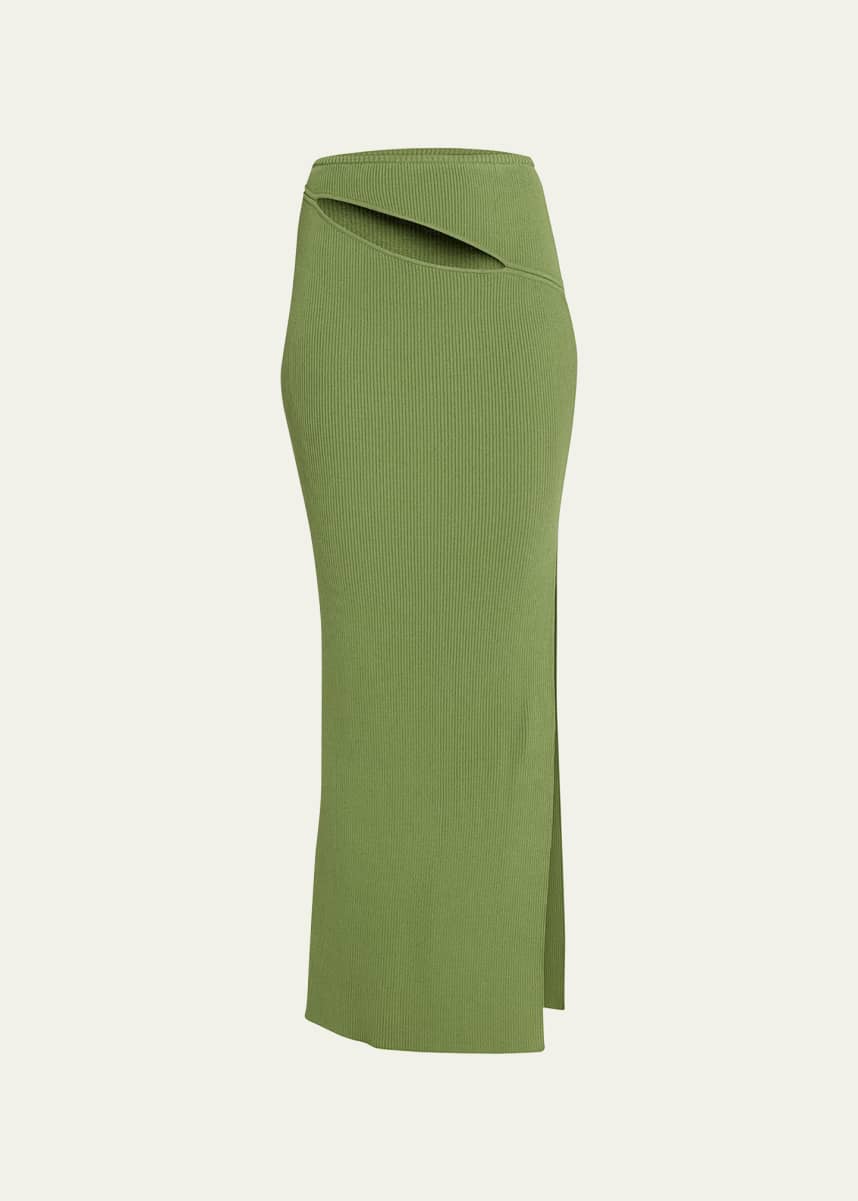 Christopher Esber Hip Slash Pencil Ribbed Skirt