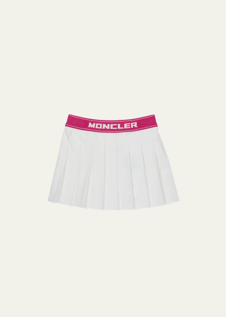 Moncler Girl's Logo-Tape Waistband Skirt, Size 4-6