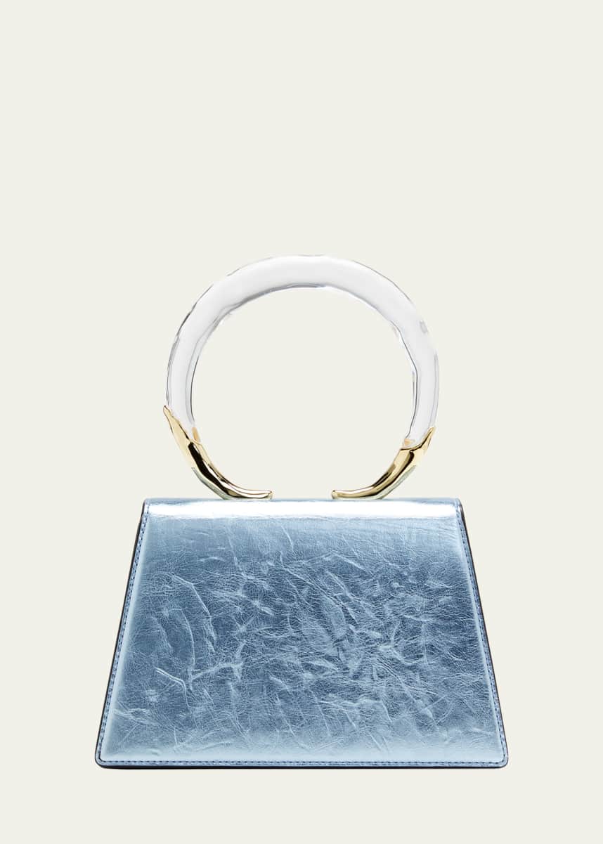 Alexis Bittar Lucite Quad Metallic Leather Handbag