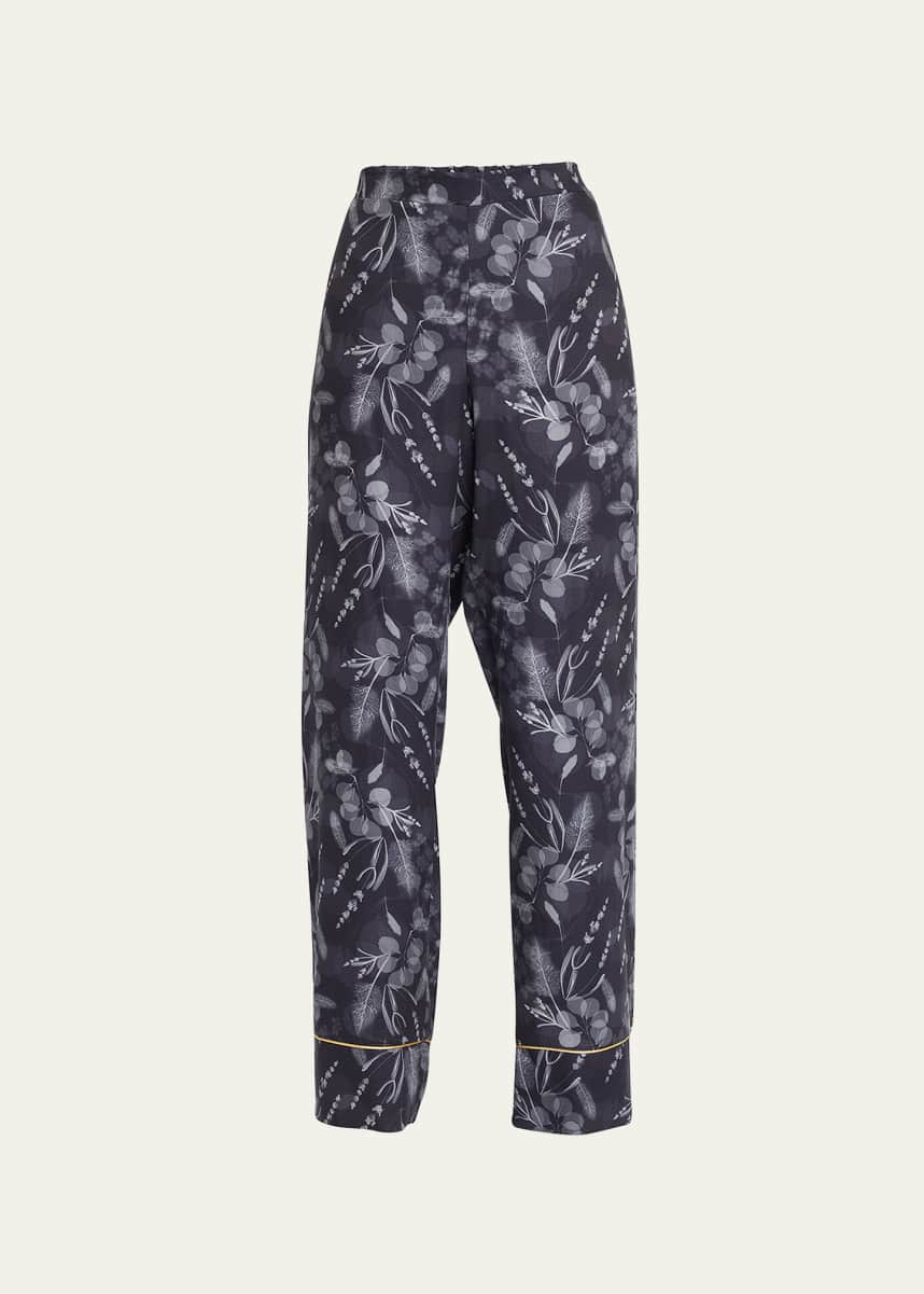 Hanro Woven Floral-Print Straight-Leg Pants