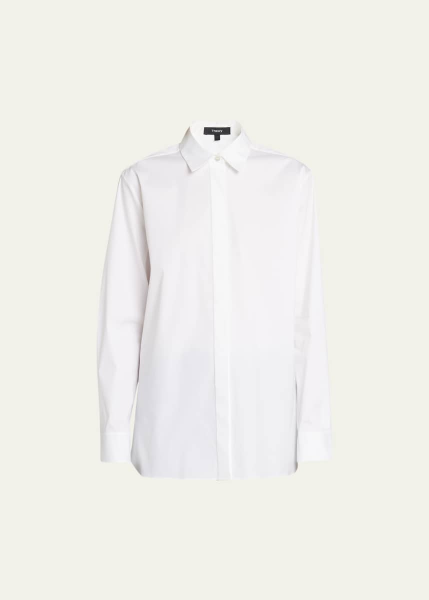 Theory Classic Button-Front Boyfriend Shirt