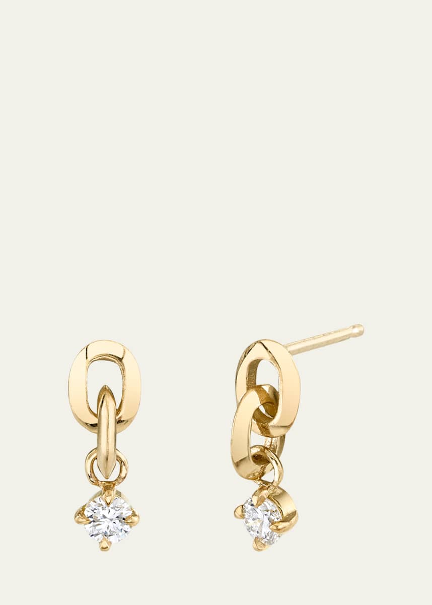 Lizzie Mandler Fine Jewelry Extra-Small Link Diamond Bottom Earring, Single