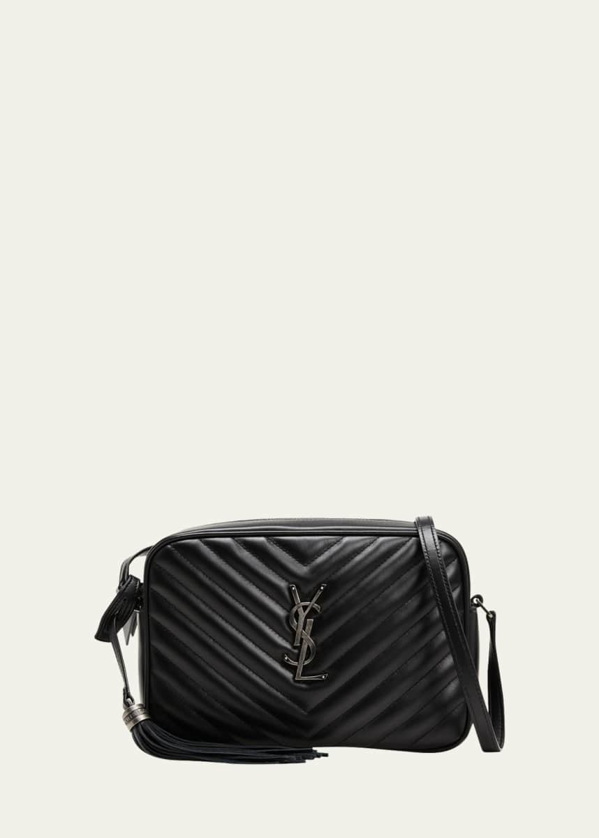 Saint Laurent Lou Medium YSL Camera Bag with Pocket and Tassel in Quilted Leather