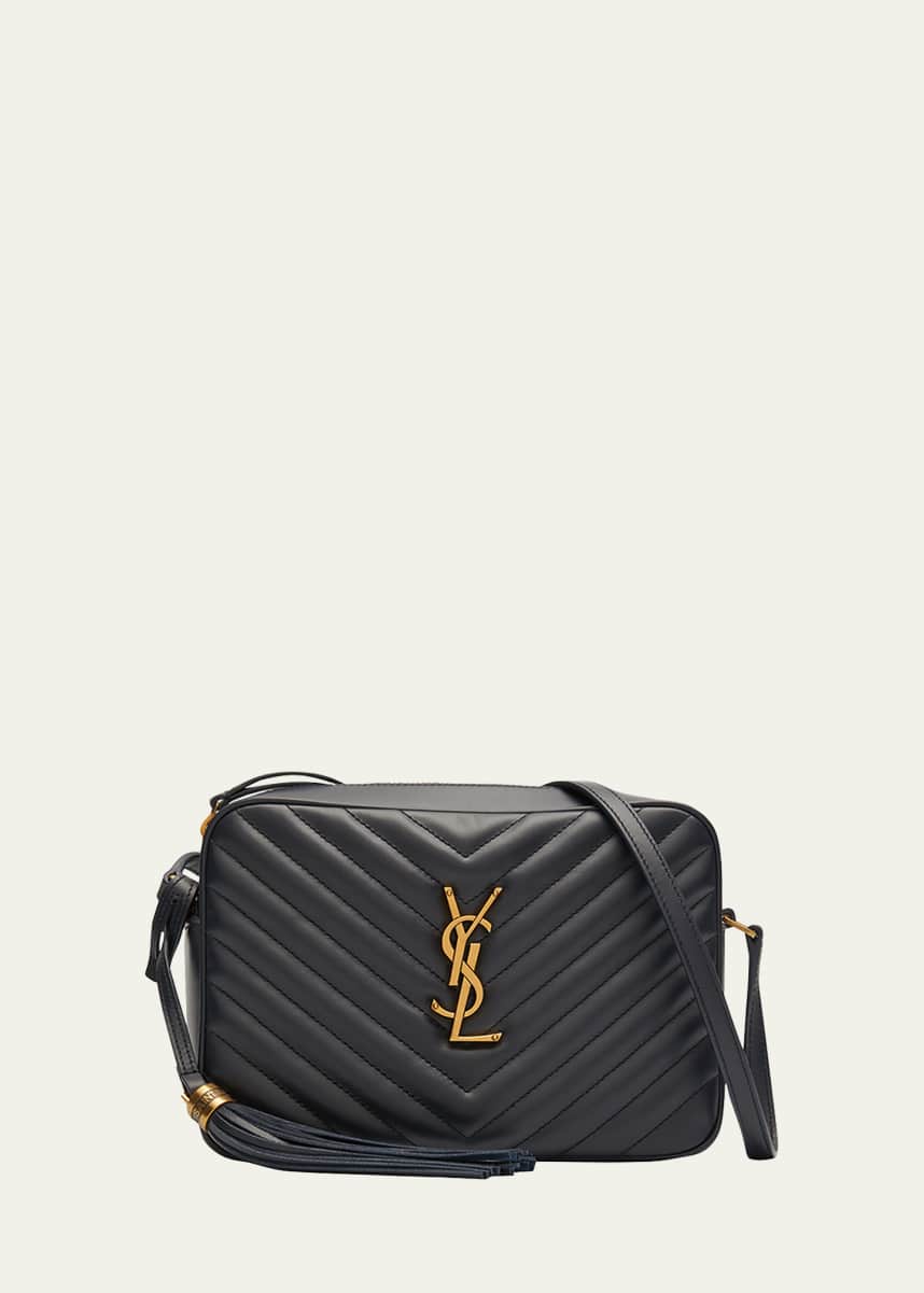 Loulou monogram ysl medium chevron quilted leather camera shoulder bag hotsell