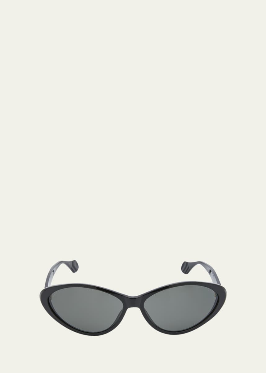 Gucci Monochrome Oval Acetate Sunglasses