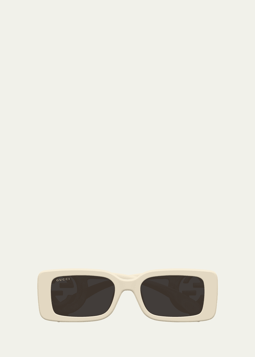 Gucci Monochrome GG Rectangle Acetate Sunglasses