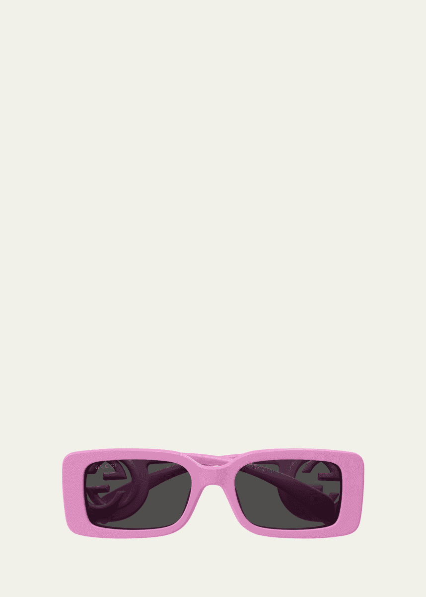 Gucci Monochrome GG Rectangle Acetate Sunglasses