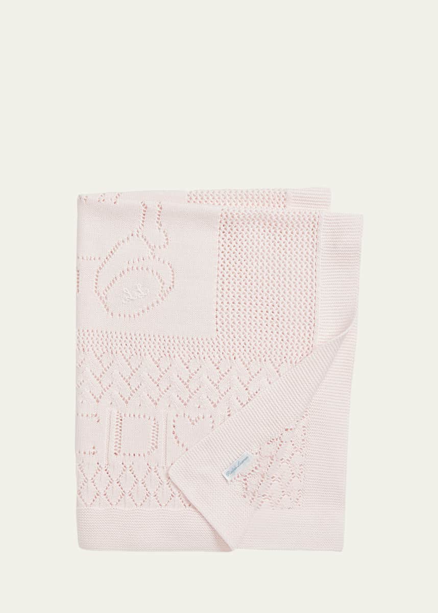 Ralph Lauren Childrenswear Girl's Pointelle Teddy Bear Blanket