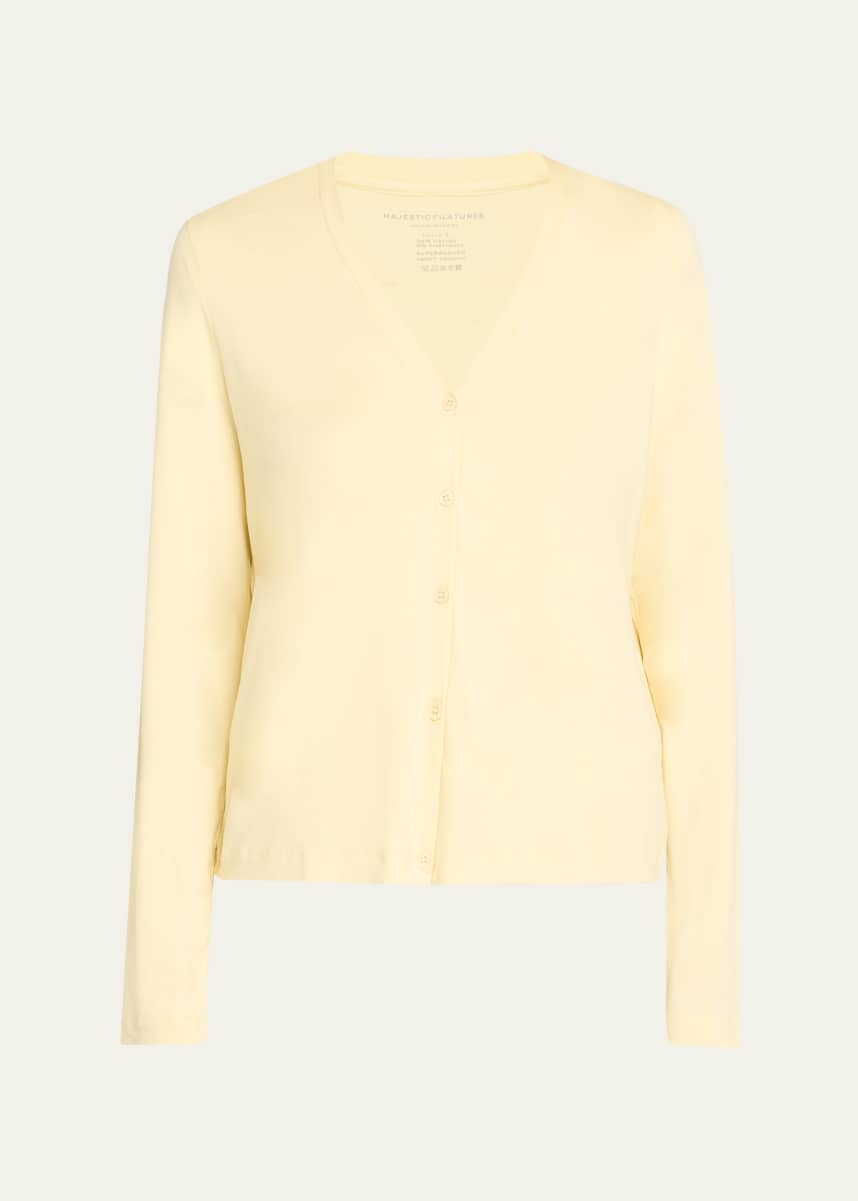 Majestic Filatures Soft Touch Button-Front Cardigan