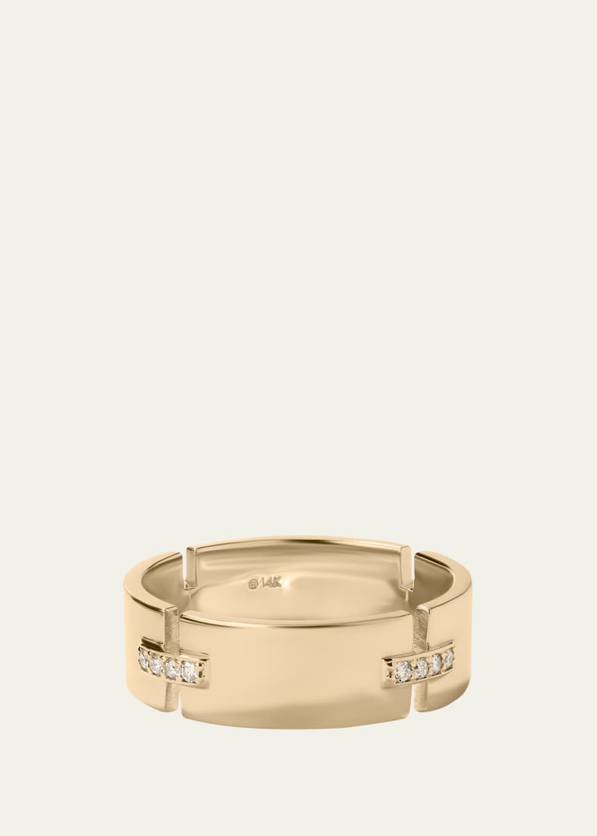 Lana 14K Flawless Tag Link Vanity Ring with Diamonds