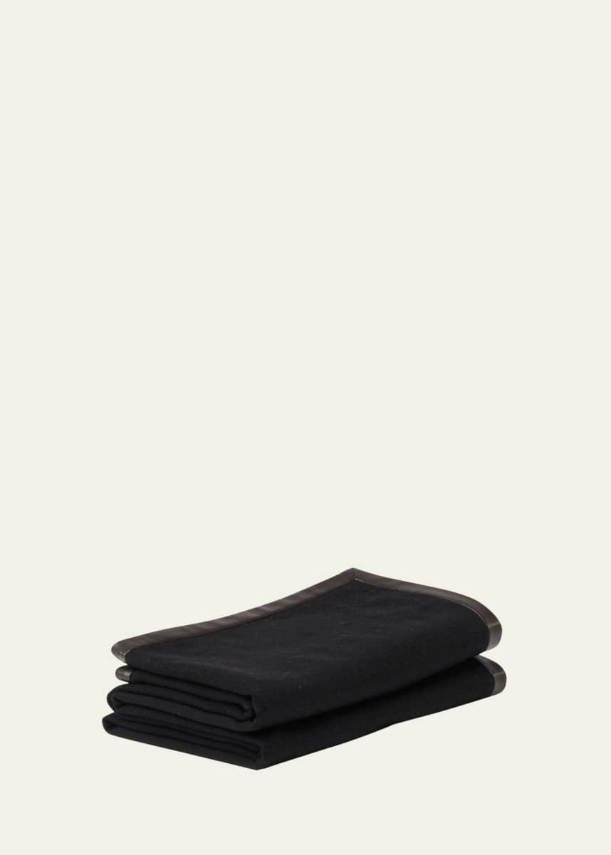 Alonpi Salon Leather Trimmed Cashmere Throw Blanket