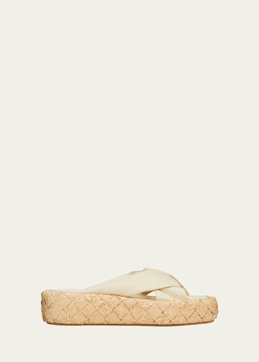 Clergerie Paris Leather Crisscross Espadrille Sandals