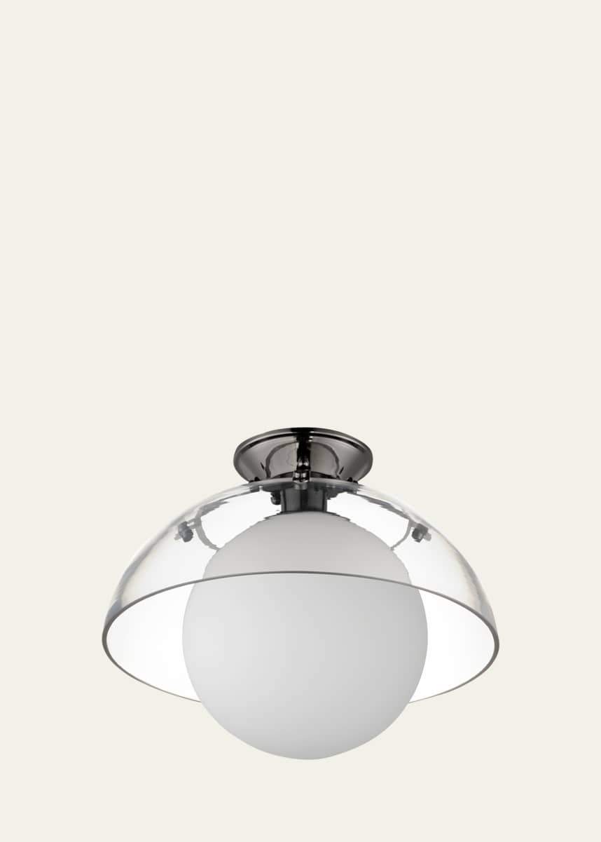 Studio M Mat Sanders design from Studio M Domain 14" Semi Flush Mount - Clear/Black Nickel