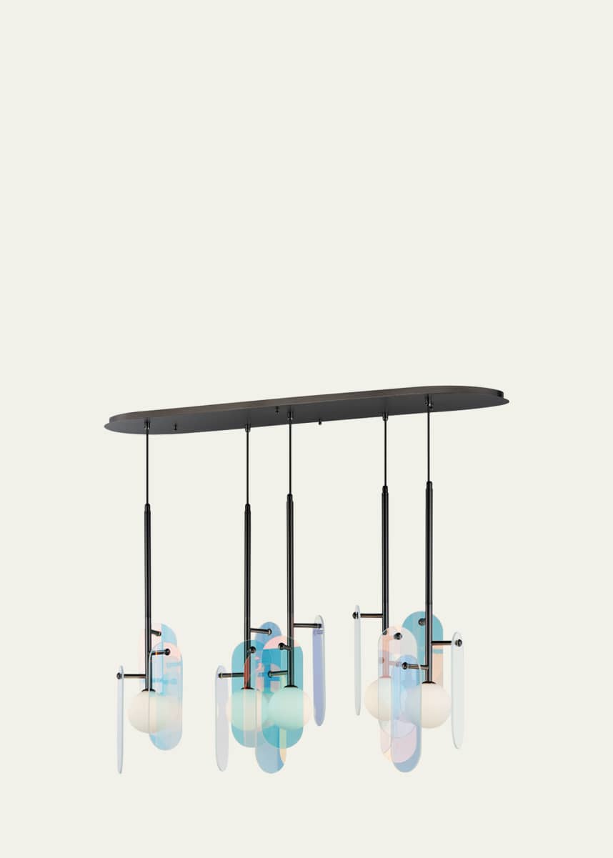 Studio M x Nina Magon design from Studio M Megalith 5-Light Pendant Dichroic Glass