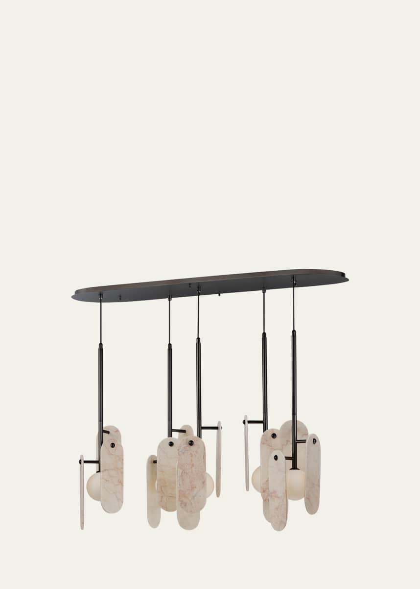 Studio M X Nina Magon Megalith 5-Light Rose Jade Onyx Pendant Light