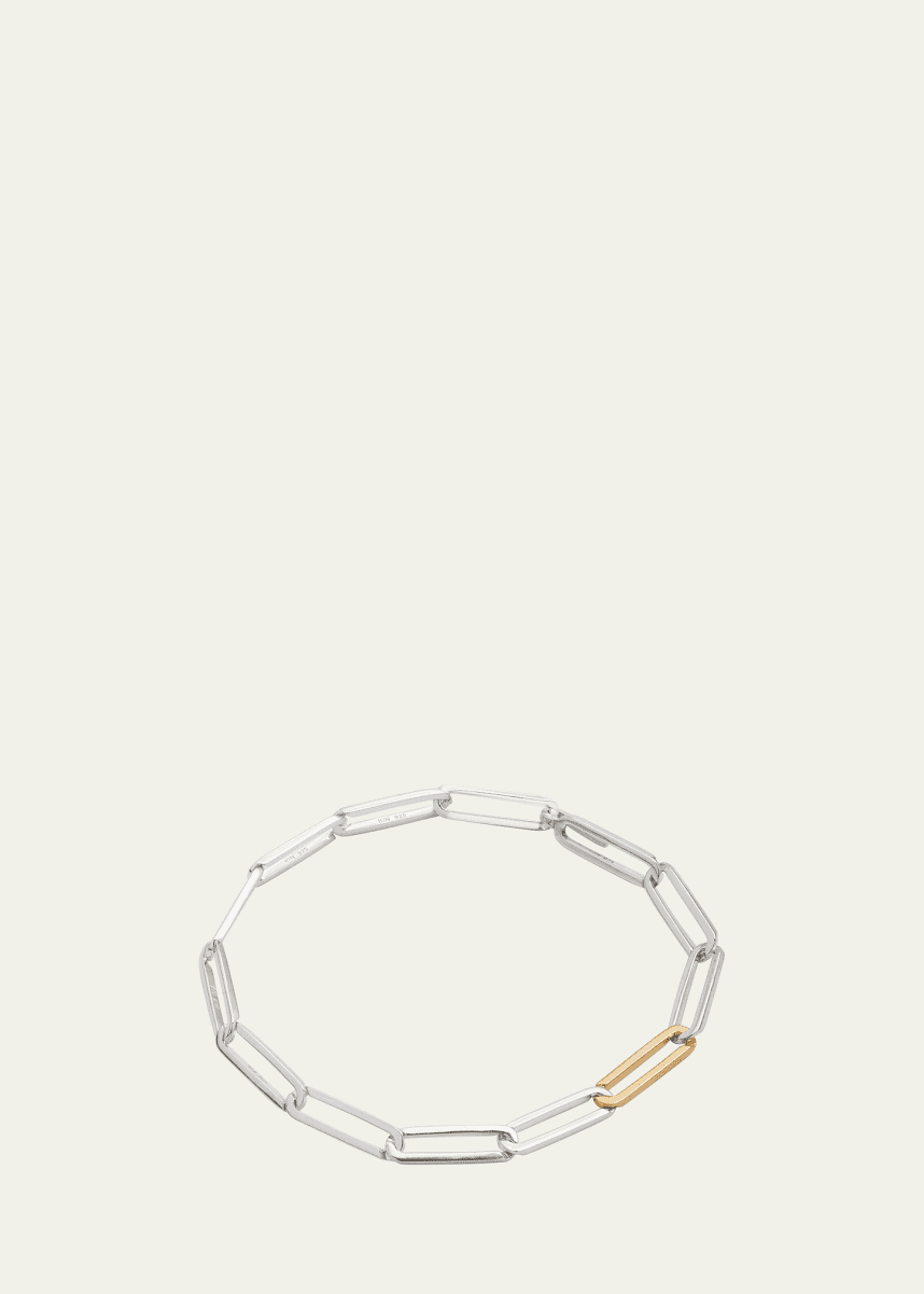 KINRADEN Men's Sterling Silver Inhaling Him Chain Bracelet, L