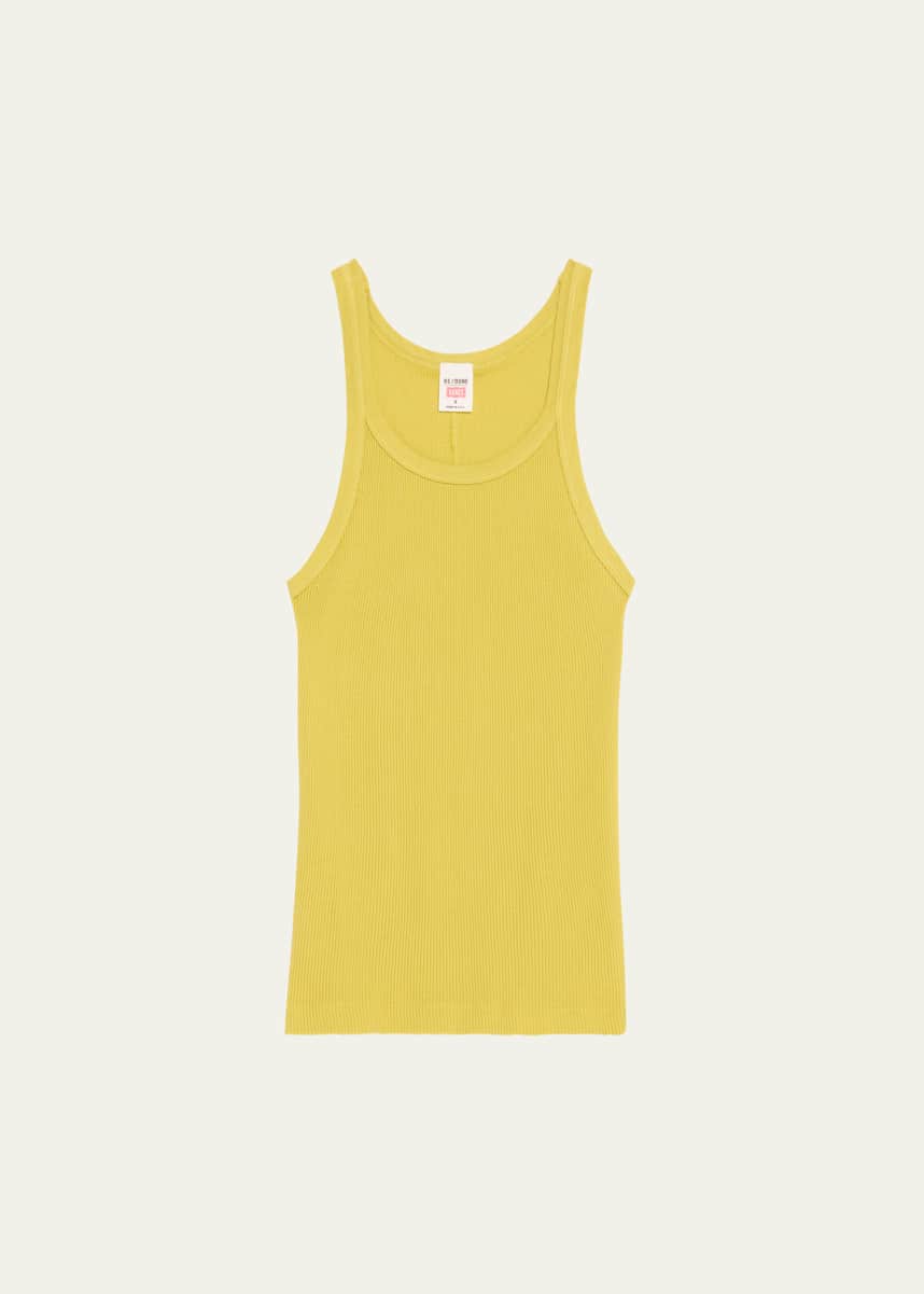 RE/DONE Ribbed Scoop-Neck Tank Top