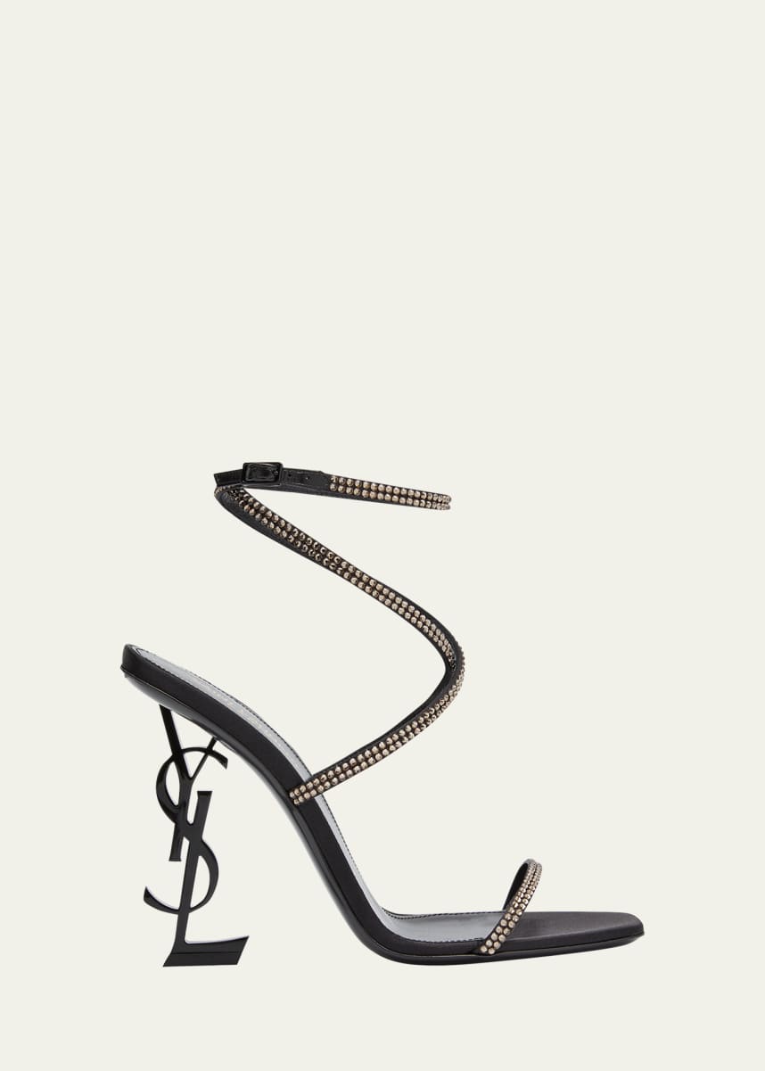 Saint Laurent Opyum YSL Strass Ankle-Strap Sandals