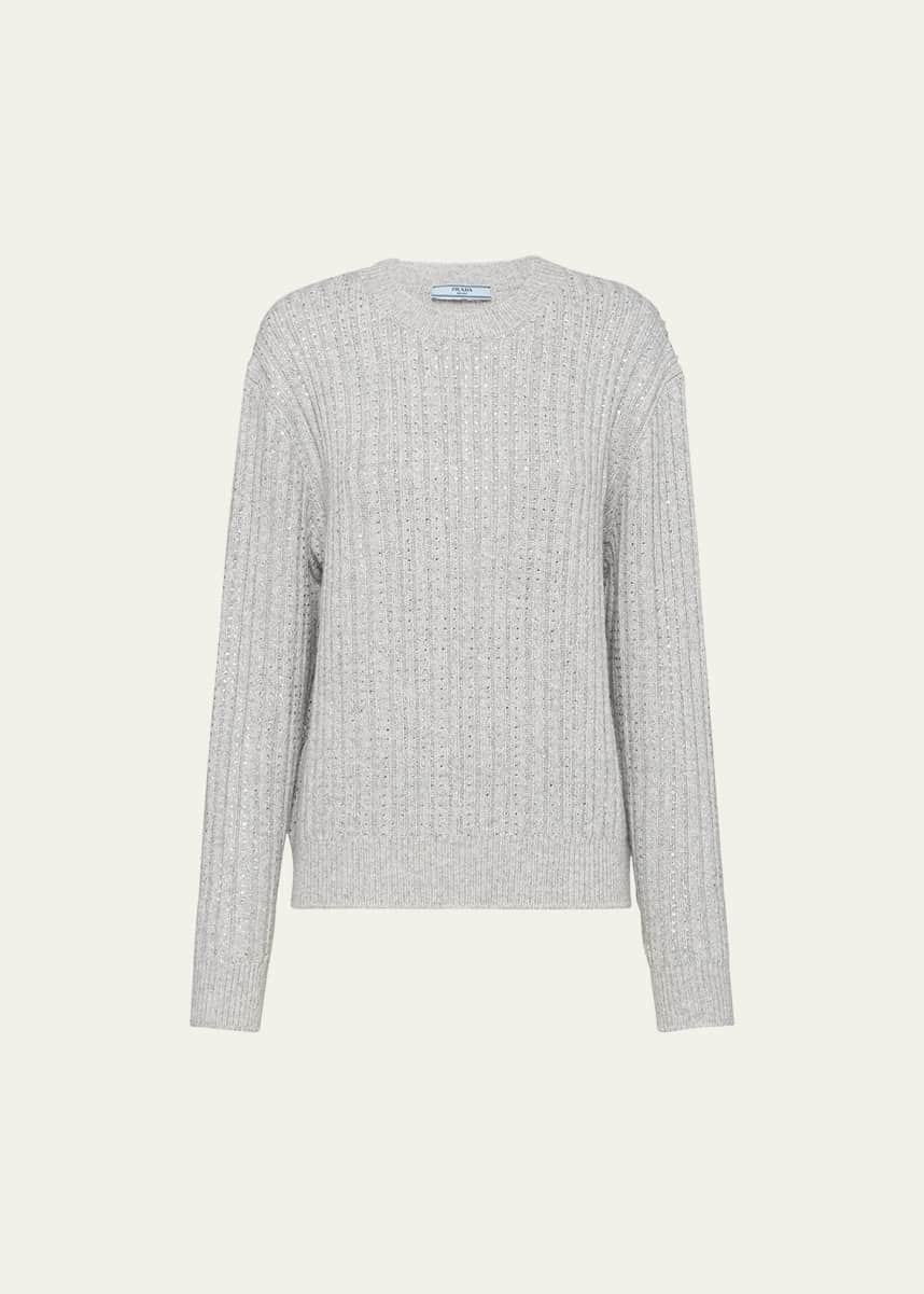 Prada Lamé Cashmere-Wool Sweater