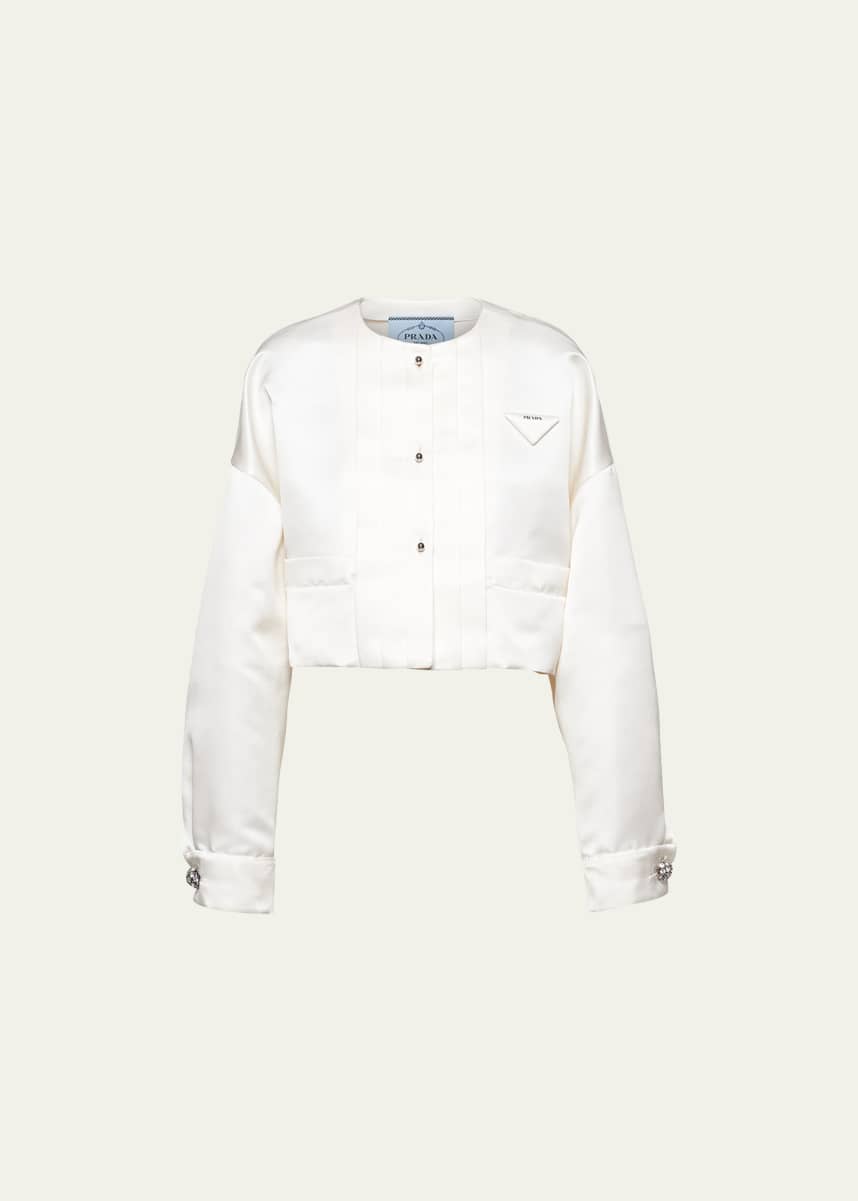 Prada Double Satin Cropped Jacket