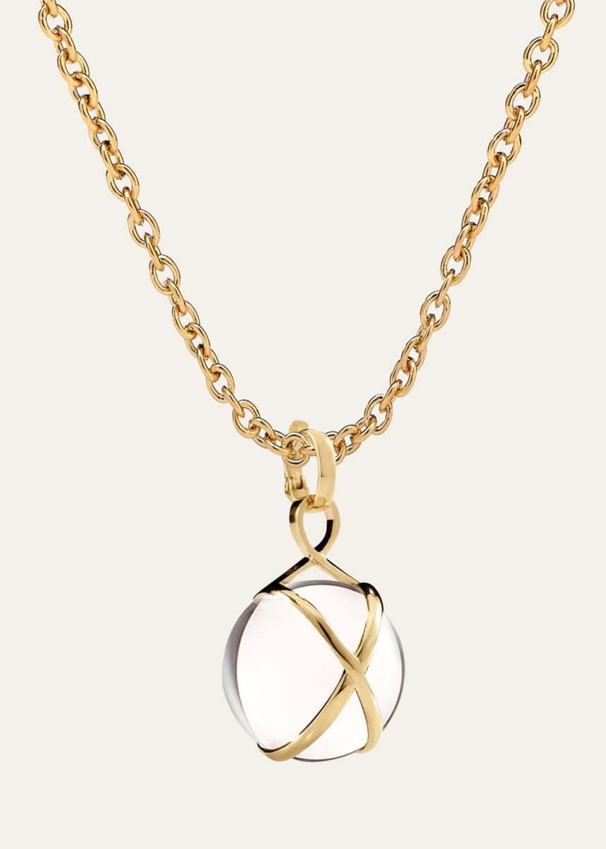 L. Klein Prisma 18k Gold & Crystal Quartz Large Pendant Luxe Chain Necklace