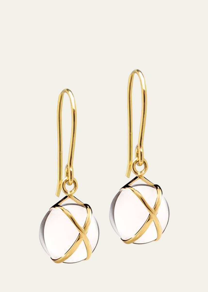 L. Klein Prisma 18k Gold Crystal Quartz Drop Earrings