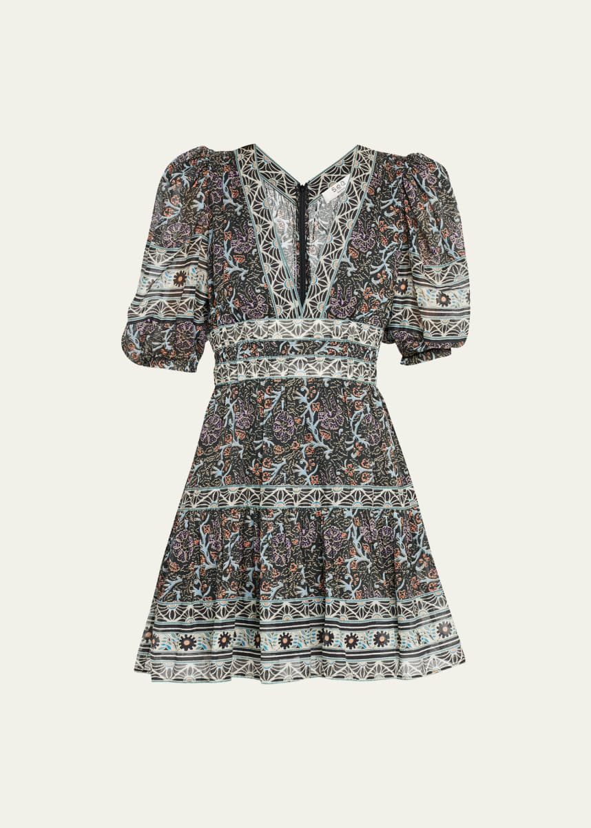 Sea Marlee Printed Puff Sleeve Mini Dress