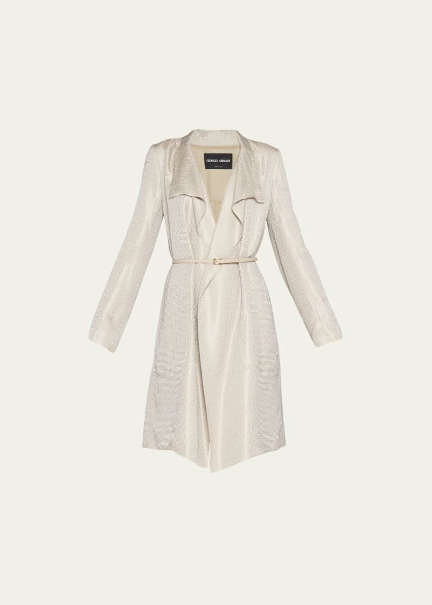 Giorgio Armani Belted Metallic Wrap Coat