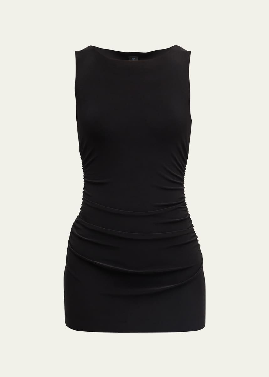 Norma Kamali Sleeveless 4-Way Stretch Mini Pickleball Dress