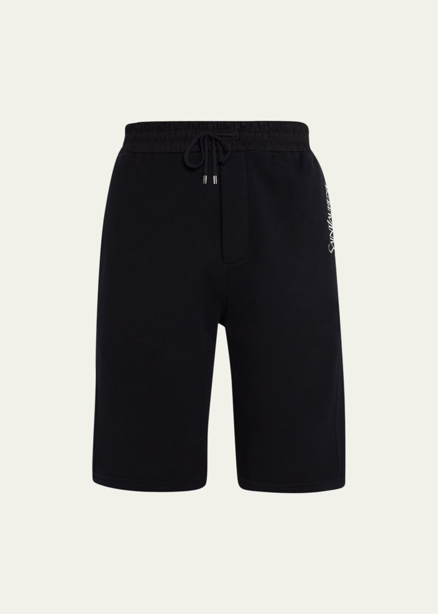 Saint Laurent Men's Logo Sweat Shorts
