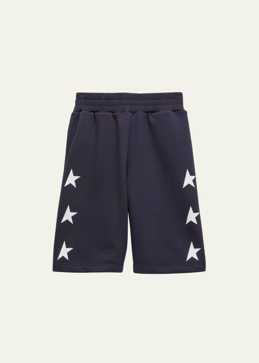 Golden Goose Boy's Star-Printed Wide Leg Shorts, Size 12