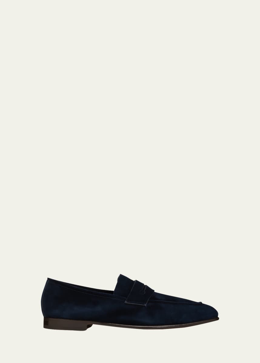 ZEGNA Men's Suede Penny Loafers